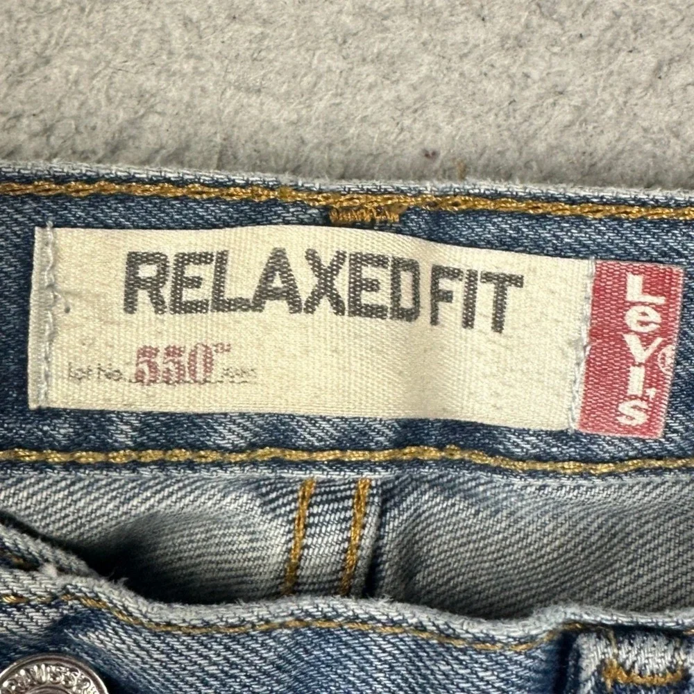 Levis 550 Jeans Mens 36X32 Blue Relaxed Fit Tapered Leg Red Tab 5 Pocket Denim